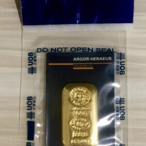 Argor Heraeus 999.9 Au Gold Bullion Weight 100 Grams