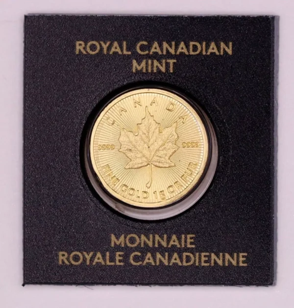 1 Gram Gold Maple Leaf 9999 Fine Coin Maplegram In Assay - Random Year