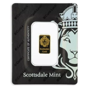 2 gram Scottsdale Mint 9999 Gold Bar - Sealed in Certi-Lock COA #A378