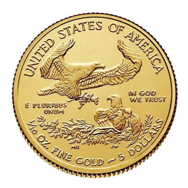 1/10 oz American Gold Eagle Coin Random Year (BU) $5 Gold Coin #A618 - Image 3