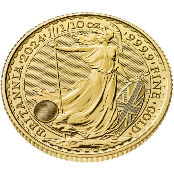 2024 Great Britain Gold Britannia £10 1/10 oz - BU - Image 3