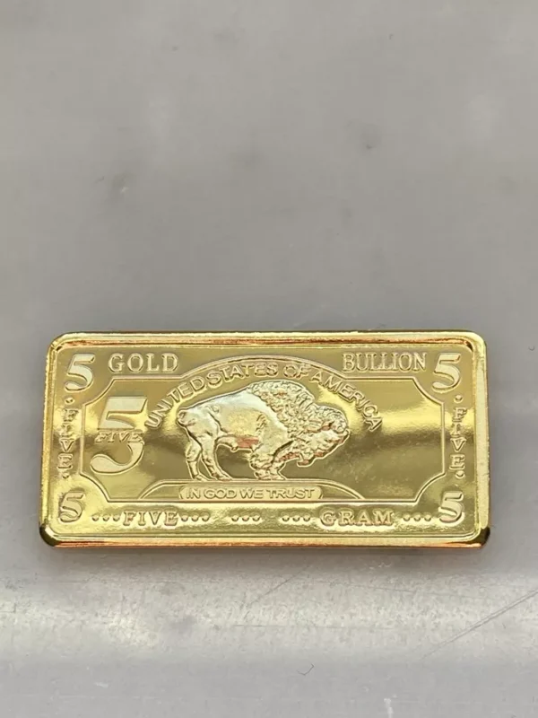 Lot of 10 - 5 GRAM 100 MILLLS GOLD BUFFALO BULLION BARS .999 FINE - Image 3