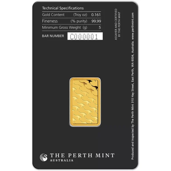 5 gram Gold Bar - Perth Mint - 99.99 Fine in Assay - Image 2