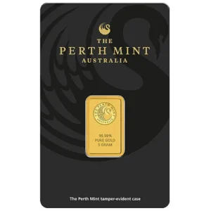 5 Gram Perth Mint Gold Bar (New w/ Assay)