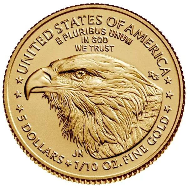 1/10 oz American Gold Eagle Coin Random Year (BU) $5 Gold Coin #A618 - Image 2