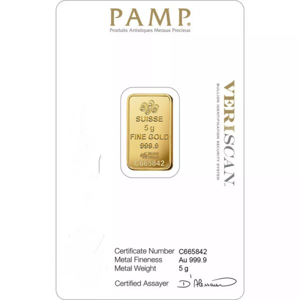 5 gram Gold Bar - PAMP Suisse - Fortuna - 999.9 Fine in Sealed Assay - Image 2