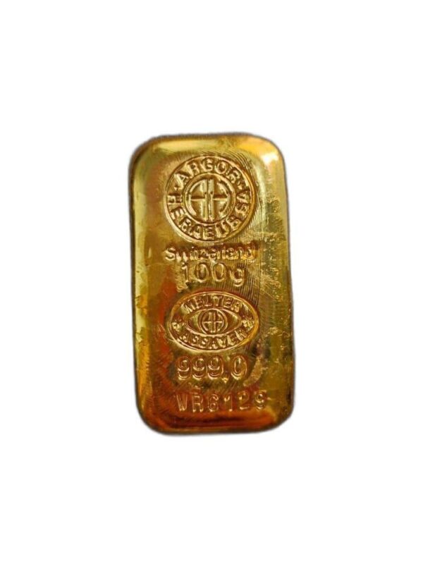 99.9 % Golden 100g Gold Rectangular Bar